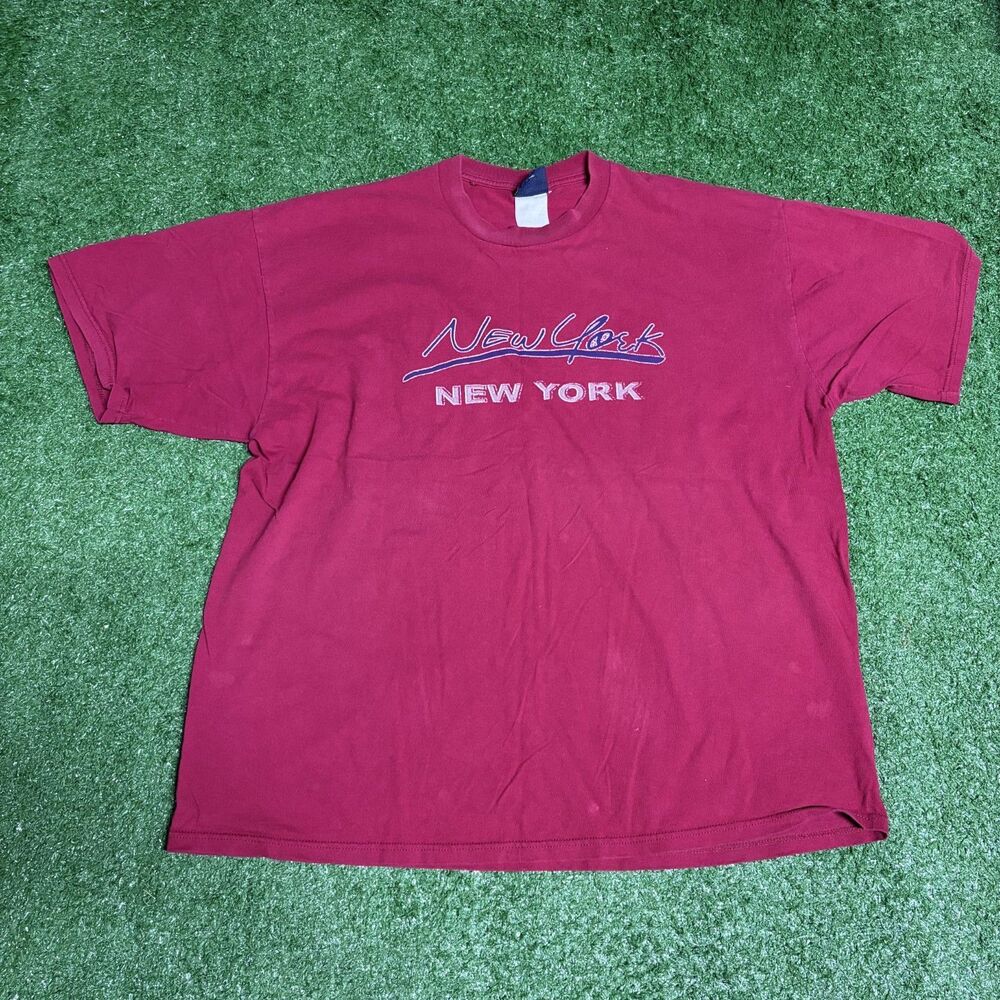Vintage New York Graphic T‑Shirt Men’s XL Red City Tee